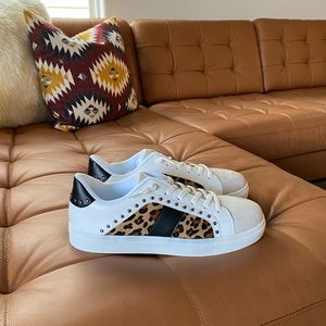 Studded Leopard Fashion Sneakers